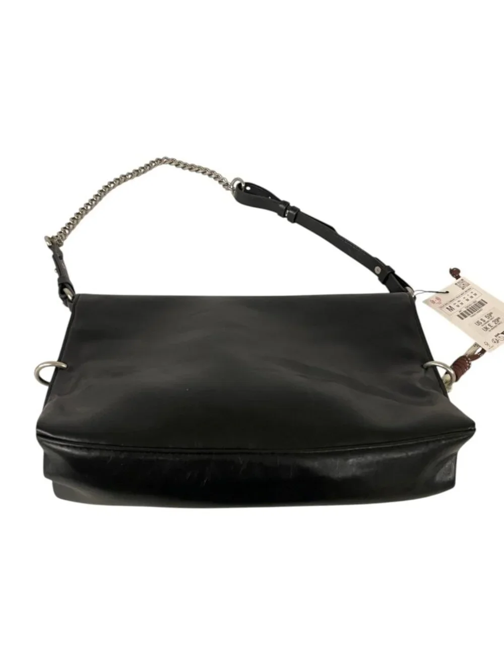 Zara Womens Shoulder Bag Purse Black Soft Flap Chain Crossbody 6362/611 NWT